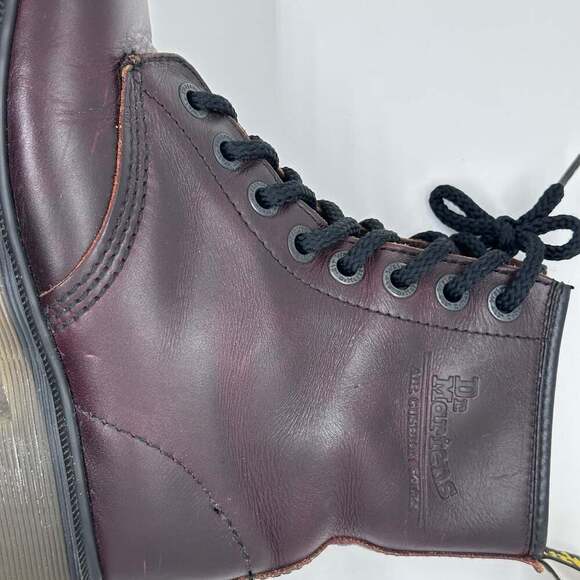 Dr. Martens 1460 8-Eye Cherry Red Leather Combat Boots - Picture 12 of 13